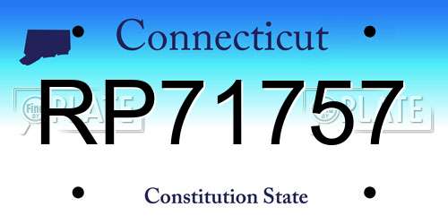 RP71757 Connecticut License Plate