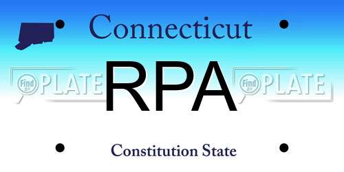 RPA Connecticut License Plate