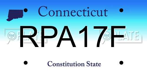 RPA17F Connecticut License Plate