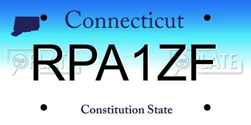 RPA1ZF Connecticut License Plate
