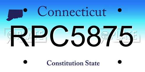 RPC5875 Connecticut License Plate