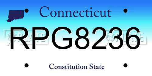 RPG8236 Connecticut License Plate