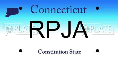 RPJA Connecticut License Plate