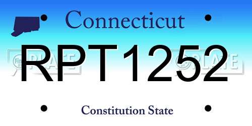 RPT1252 Connecticut License Plate