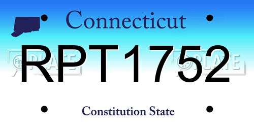 RPT1752 Connecticut License Plate