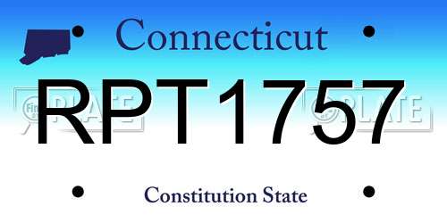 RPT1757 Connecticut License Plate