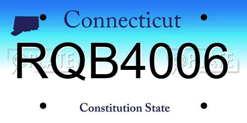 RQB4006 Connecticut License Plate