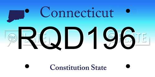 RQD196 Connecticut License Plate