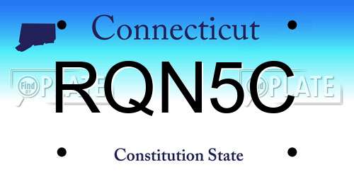 RQN5C Connecticut License Plate
