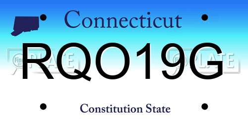 RQO19G Connecticut License Plate