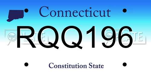 RQQ196 Connecticut License Plate