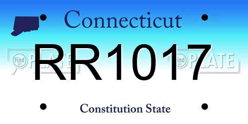 RR1017 Connecticut License Plate