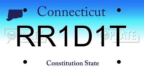 RR1D1T Connecticut License Plate