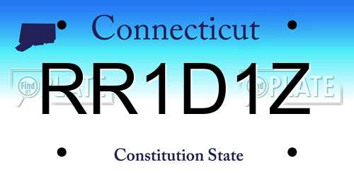 RR1D1Z Connecticut License Plate