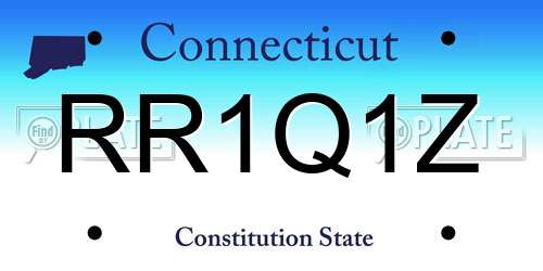 RR1Q1Z Connecticut License Plate