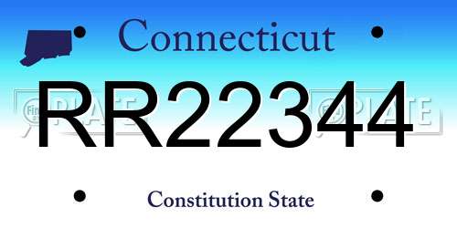 RR22344 Connecticut License Plate