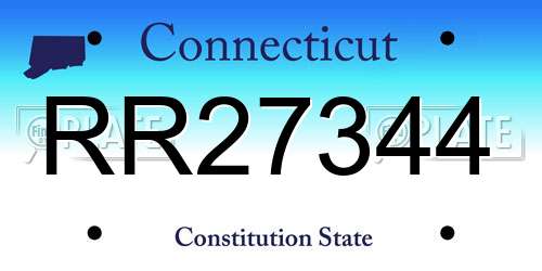 RR27344 Connecticut License Plate