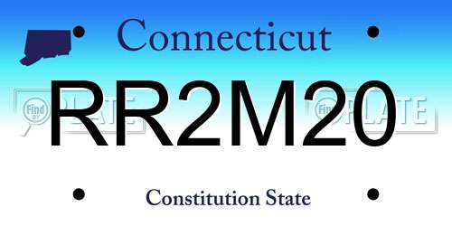RR2M20 Connecticut License Plate