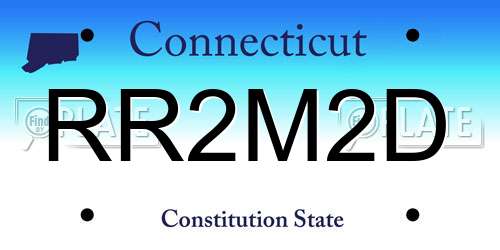 RR2M2D Connecticut License Plate