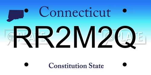 RR2M2Q Connecticut License Plate
