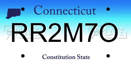 RR2M7O Connecticut License Plate