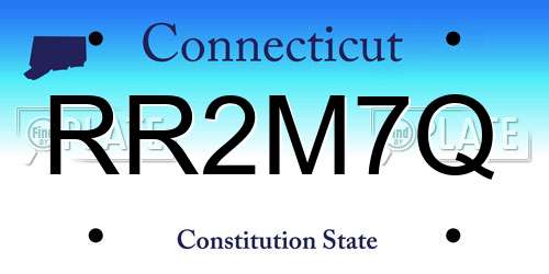 RR2M7Q Connecticut License Plate