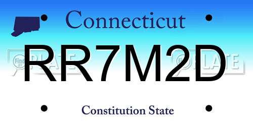 RR7M2D Connecticut License Plate