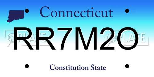 RR7M2O Connecticut License Plate