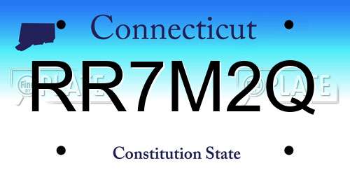RR7M2Q Connecticut License Plate
