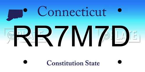 RR7M7D Connecticut License Plate