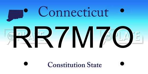 RR7M7O Connecticut License Plate