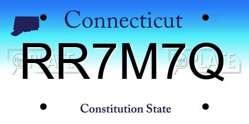 RR7M7Q Connecticut License Plate