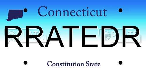 RRATEDR Connecticut License Plate