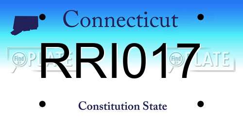 RRI017 Connecticut License Plate
