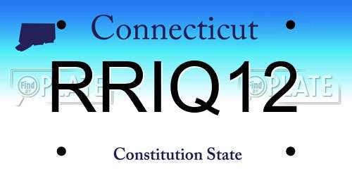 RRIQ12 Connecticut License Plate