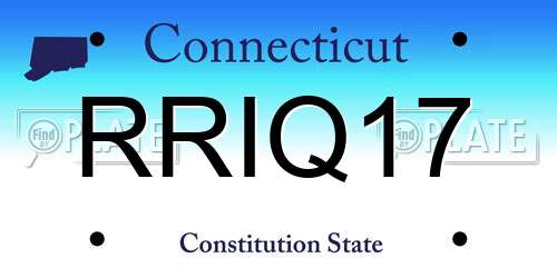 RRIQ17 Connecticut License Plate