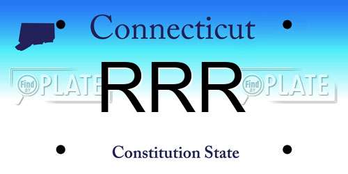 RRR Connecticut License Plate