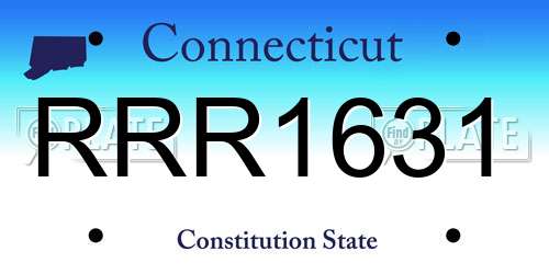 RRR1631 Connecticut License Plate