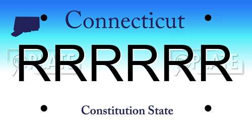 RRRRRR Connecticut License Plate