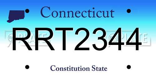 RRT2344 Connecticut License Plate