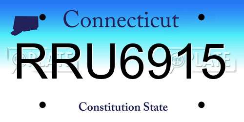RRU6915 Connecticut License Plate