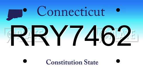 RRY7462 Connecticut License Plate