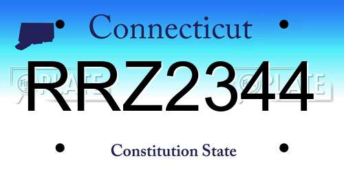 RRZ2344 Connecticut License Plate