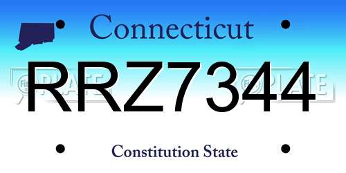RRZ7344 Connecticut License Plate