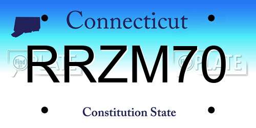 RRZM70 Connecticut License Plate