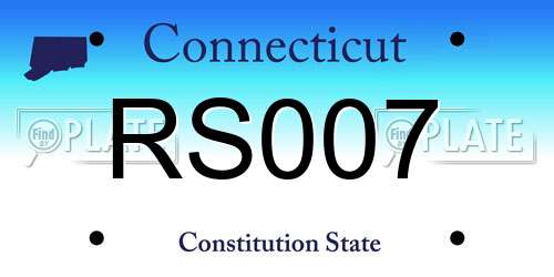 RS007 Connecticut License Plate