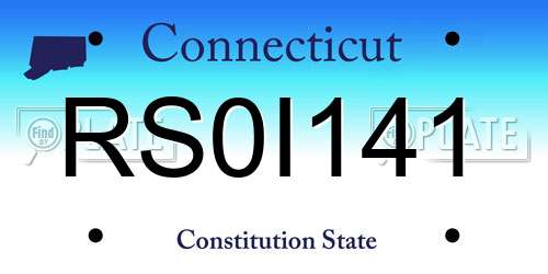 RS0I141 Connecticut License Plate