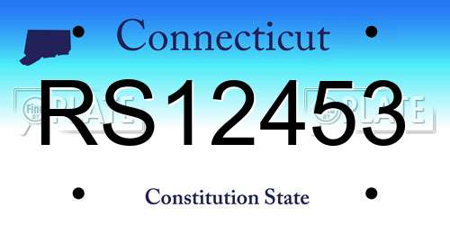 RS12453 Connecticut License Plate