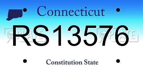 RS13576 Connecticut License Plate