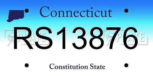 RS13876 Connecticut License Plate